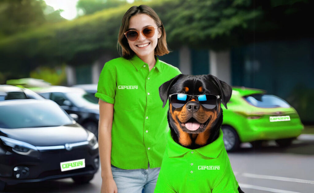 car4hire agent & our mascot